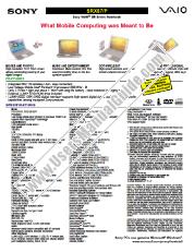 Ver PCG-SRX87 pdf Especificaciones de comercialización