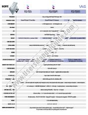 View PCG-TR2A pdf Marketing Specifications