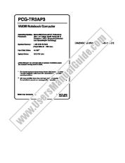 View PCG-TR3AP3 pdf Spec Label