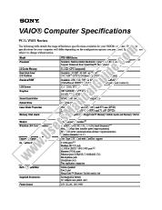 Voir PCG-V505AC pdf CTO Spécifications