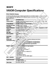 Voir PCG-V505DC2K pdf Caractéristiques techniques