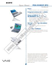Vezi PCG-V505ECP pdf BTO Sheet Specificații