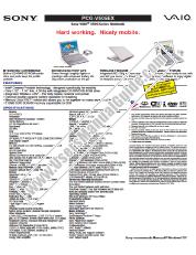Ver PCG-V505EX pdf Especificaciones de comercialización