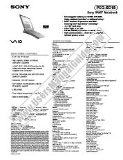 Ver PCG-XG18 pdf Especificaciones de comercialización