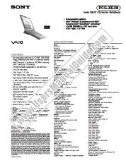 Ver PCG-XG28 pdf Especificaciones de comercialización