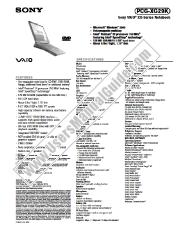 Ver PCG-XG29K pdf Especificaciones de comercialización