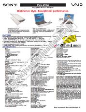 Ver PCG-Z1WA pdf Especificaciones de comercialización