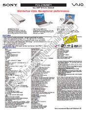 Ver PCG-Z1WAMP1 pdf Especificaciones de comercialización
