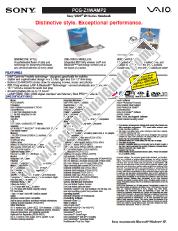 Ver PCG-Z1WAMP2 pdf Especificaciones de comercialización