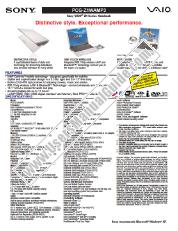 Ver PCG-Z1WAMP3 pdf Especificaciones de comercialización