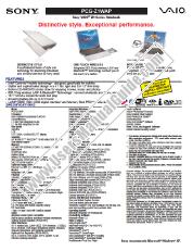 Ver PCG-Z1WAP pdf Especificaciones de comercialización