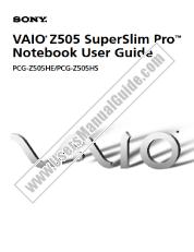 Ver PCG-Z505HS pdf Manual de usuario principal