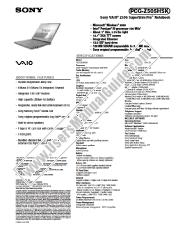 Ver PCG-Z505HSK pdf Especificaciones de comercialización