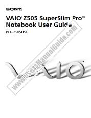 Ver PCG-Z505HSK pdf Manual de usuario principal