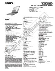 Ver PCG-Z505JE pdf Especificaciones de comercialización