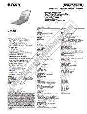 Ver PCG-Z505JEK pdf Especificaciones de comercialización