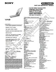 View PCG-Z505RX pdf Marketing Specifications