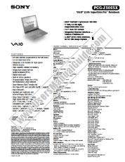 Ver PCG-Z505SX pdf Especificaciones de comercialización