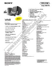 Voir PCV-J120 pdf Spécifications de marketing