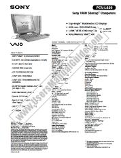 View PCV-L620 pdf Marketing Specifications