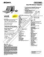 Vezi PCV-LX800 pdf Specificațiile de marketing