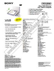 Ver PCV-LX920 pdf Especificaciones de comercialización
