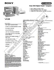 View PCV-R526DS pdf Marketing Specifications