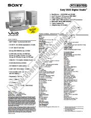 View PCV-R547DS pdf Marketing Specifications