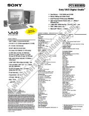 View PCV-R558DS pdf Marketing Specifications