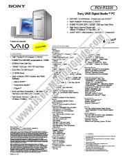 View PCV-RS220 pdf Marketing Specifications