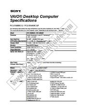 Ver PCV-RS400CGP pdf Especificaciones