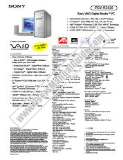 View PCV-RS420 pdf Marketing Specifications
