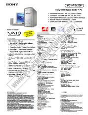 View PCV-RS423P pdf Marketing Specifications