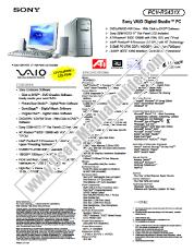 Vezi PCV-RS431X pdf Specificațiile de marketing