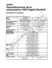 View PCV-RX100M pdf Especificaciones