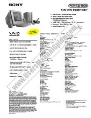 Voir PCV-RX360DS pdf Spécifications de marketing