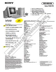 Voir PCV-RX450 pdf Spécifications de marketing