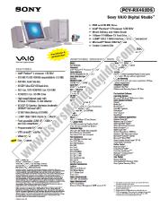 Vezi PCV-RX462DS pdf Specificațiile de marketing