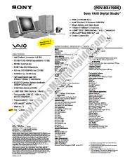 Voir PCV-RX470DS pdf Spécifications de marketing