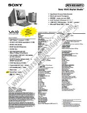 Voir PCV-RX490TV pdf Spécifications de marketing