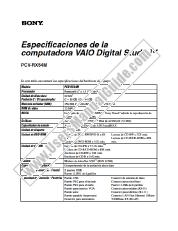 Voir PCV-RX54M pdf Especificaciones