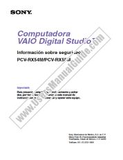 Voir PCV-RX54M pdf Information de sécurité