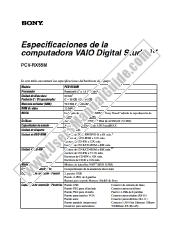 Voir PCV-RX55M pdf Especificaciones