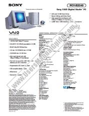 Ver PCV-RX640 pdf Especificaciones de comercialización