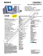 View PCV-RX650 pdf Marketing Specifications