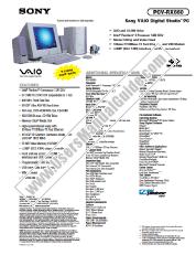 Ver PCV-RX660 pdf Especificaciones de comercialización
