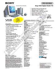 Ver PCV-RX690G pdf Especificaciones de comercialización