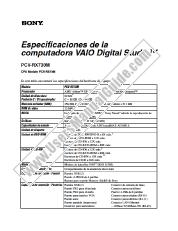 Voir PCV-RX73M pdf Especificaciones