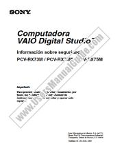 View PCV-RX75M pdf Caution, Spanish