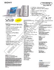 View PCV-RX740 pdf Marketing Specifications